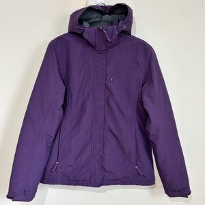 Lands End Squall Jacket Womens Purple Fleece Waterproof Windproof Outdoor Coat S
